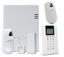 Kit LightSYS Air de 128 zonas vía radio, Grado 2, 868MHz, color blanco Central, 2 x PIR cámara, Contacto, Mando