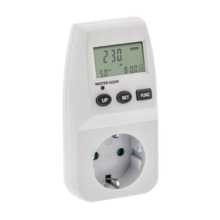 Medidor de consumo eléctrico para enchufe de interior con diferentes parámetros